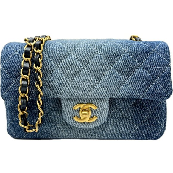 CHANEL Handbags - CHANEL Chanel Matelasse Chain Shoulder Bag Denim Blue Handbag Compact Women's